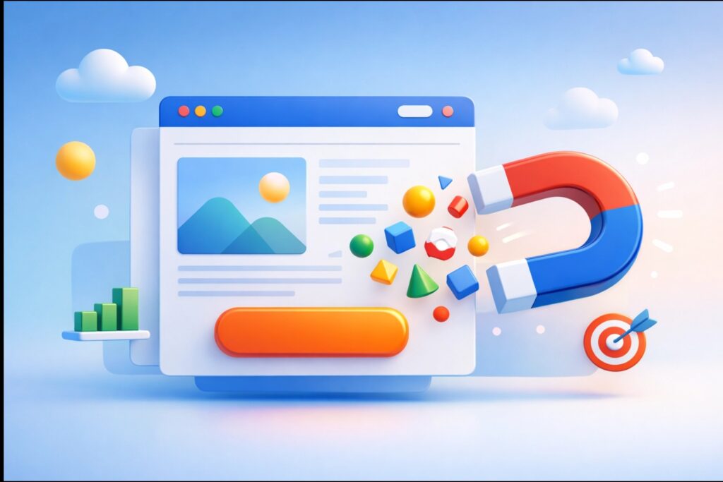 Illustration af processen med at bygge en konverterende landingpage hos Start NU